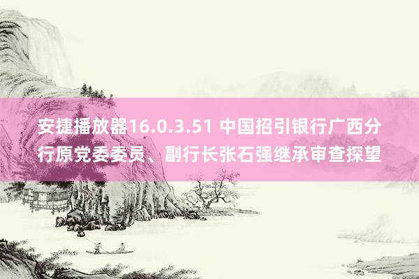 安捷播放器16.0.3.51 中国招引银行广西分行原党委委员、副行长张石强继承审查探望