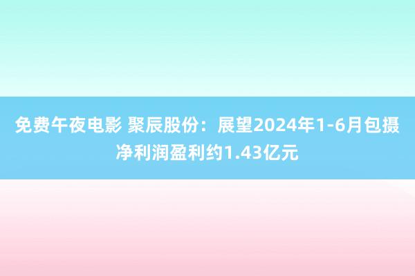 免费午夜电影 聚辰股份：展望2024年1-6月包摄净利润盈利约1.43亿元