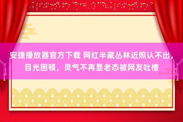 安捷播放器官方下载 网红半藏丛林近照认不出，目光困顿，灵气不再显老态被网友吐槽