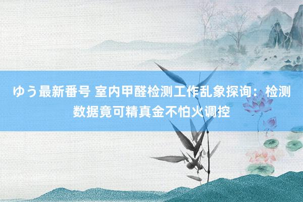 ゆう最新番号 室内甲醛检测工作乱象探询：检测数据竟可精真金不怕火调控