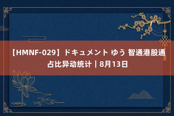 【HMNF-029】ドキュメント ゆう 智通港股通占比异动统计｜8月13日